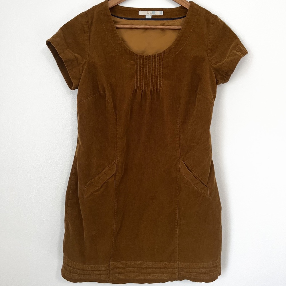 Biden Corduroy Green Shift Dress